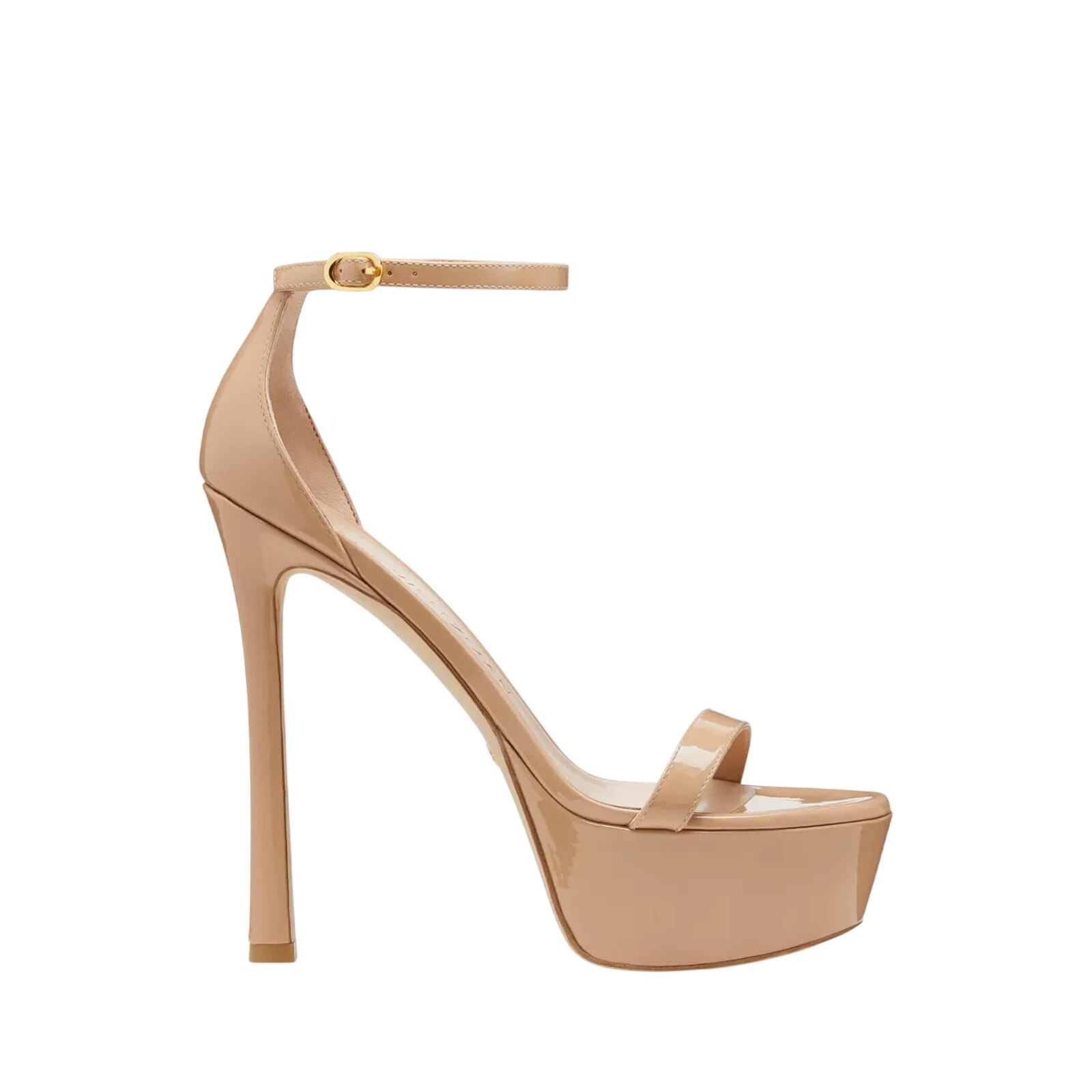 Stuart Weitzman Patent Beige Nudistcurve Hollywood Platform Sandals Size 6.5